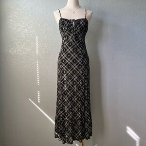 Urban Outfitters 90s Inspired Plaid Prairie Maxi Dress Cottagecore Size XS